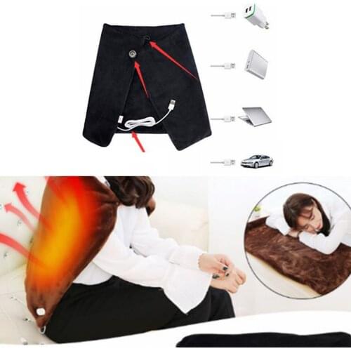 USB Heated Shawl Electric Heating Blanket Winter Warming Neck Shoulder Shawl Body Warmer Heating Blanket Pad Plush Seat Cushion