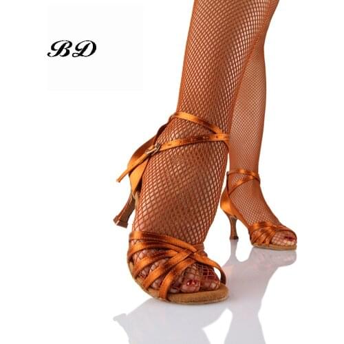 Betty BD Latin Dance Shoes Authentic Female Soft-Soled Dancing Professional National Standard SALSA 211 Ballroom FREE BAG Cover