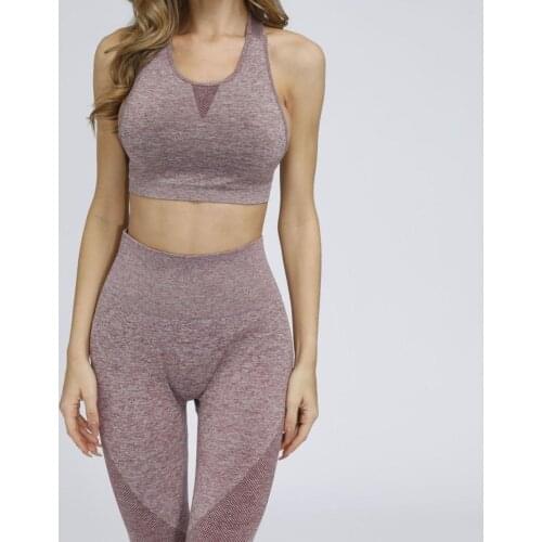 2021 spring and summer back hollow bra leg hollow yoga pants peach hip bra trousers set yoga set