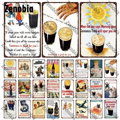 Vintage Tin Sign Smile Beer Plaque Retro Metal Sign Decorative Plaque Wall Art Poster Decoration for Pub Bar Man Cave Club Decor