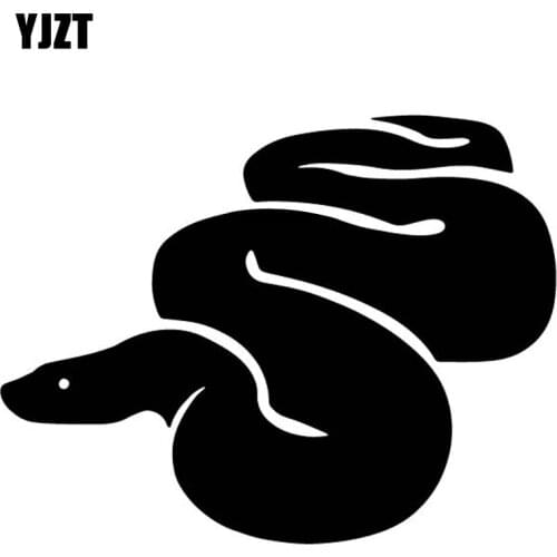 YJZT 16.5CM*12.7CM Snake Decorate Car Sticker Pattern Car Trunk Vinyl Decal Black/Silver C4-1570