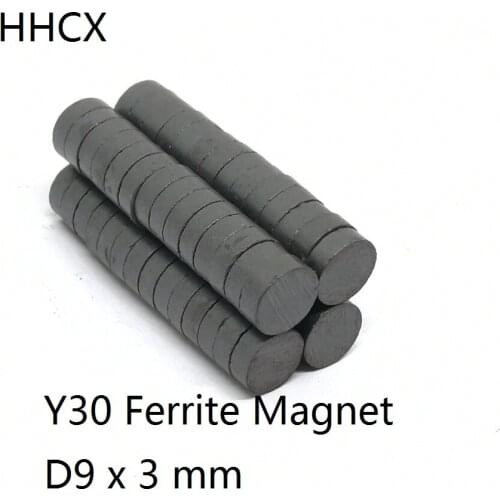 100 500PCS/LOT Ferrite Magnet 9*3 Y30 Disc MAGNET 9x3 Black Round Speaker magnets 9 x 3