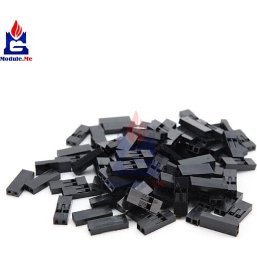 100PCS/Lot 2.54mm 2 Pin 2P Pitch Dupont Jumper Wire Cable Housing Header Female Pin Connector Shell Diy Kit Electronic