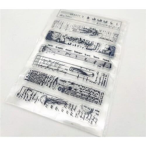 11x16CM Music Score Transparent Seal Clear Stamps Silicone Seal Roller Stamps DIY Scrapbook Album / Card Christmas Wedding