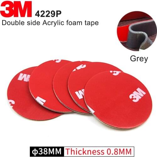 38MM circle die cut Grey Round 3M 4229P Acrylic Foam Double Sided Adhesive Tape 0.8mm Thickness,10Pcs/Lot