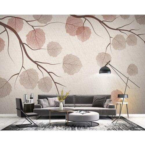 Twig leaves retro 3d art wallpaper papel de parede,living room sofa tv wall bedroom kitchen restaurant bar cafe murals