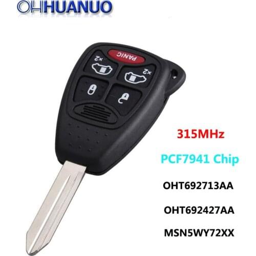 4+1 Button Remote Key for Chrysler 315MHz OHT692713AA-OHT692427AA-MSN5WY72XX-PCF7941