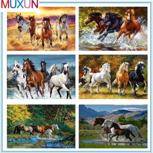5D Diy Crystal Horse Diamond Paintings Embroidery Animal Decortion Gift Mosaic Diamond Painting Animal Running Home Decor Ep256