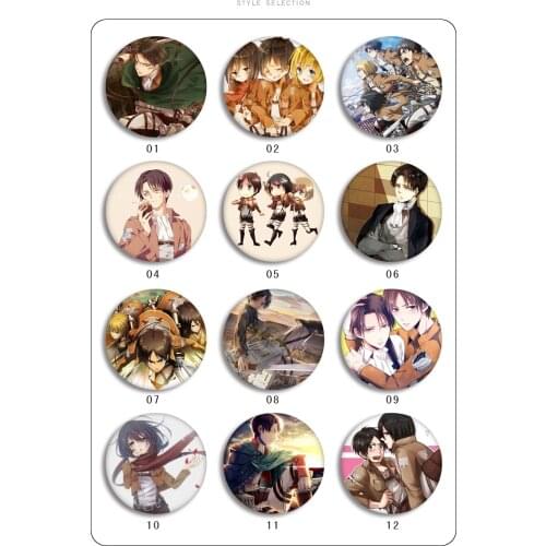 Attack On Titan Cosplay Badge Lewell Captain Mikasa Allen Anime Brooch Pin Gift Backpack Button Clothes Brooch Pendant