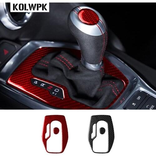 Car Styling Carbon Fiber Central Control Gear Panel Stickers and Decals Trim Cover For Chevrolet Camaro 2016-2019 Accessories