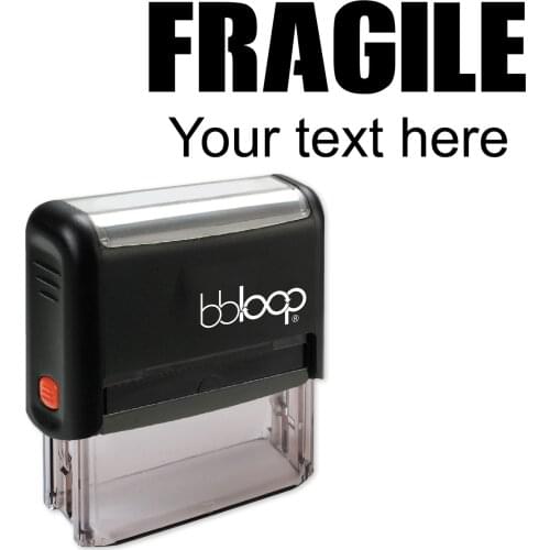Bbloop Fragile w/Custom Text Line and Stencil Design Self-Ink