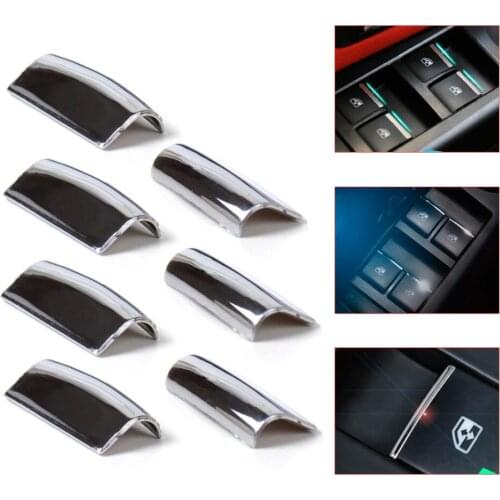 Beler 7Pcs Chrome Door Window Switch Lift Button Cover Trim For Toyota RAV4 Corolla AYGO Verso AVENSIS YARIS/VITZ Auto Parts