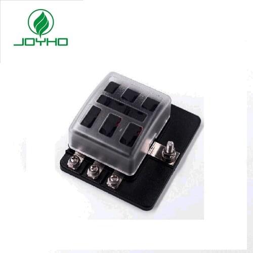 JOYHO 6-Way Fuse Block Box with LED Indicator - 6 Circuit, DC12-32V ATC/ATO,70 pcs Sticker, For Car Boat Marine Motorbike