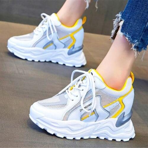 Sandals Fashion Sneaker Womens Breathable Cow Leather Platform Wedge Ankle Boots Lace Up Casual Shoes Round Toe