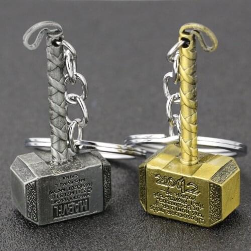 Thor Hammer Keychain Mjolnir 1:1 Dark World Ragnarok Keyring Key Chain Ring Viking Odin Norse Mythology Marvel Avenger Wholesale