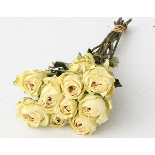 10Pcs Natural Dried Flower Roses Bouquet DIY Home Party Decor Festival Ceremony Flower Arrangement Wedding Decoration Dackdrop