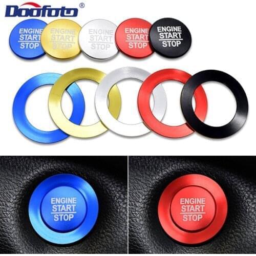 Doofoto Car Accessories Start Stop Engine Button Cover For Jeep Patriot Renegade Wrangler JL Compass Grand Cherokee XJ Styling