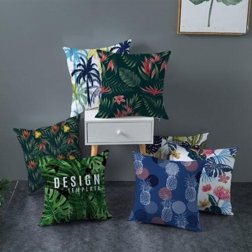 FANLUS Tropical Leaf Cactus Monstera Cushion Cover Polyester Throw Pillows Sofa Home Decor Decoration Decorative Pillowcase