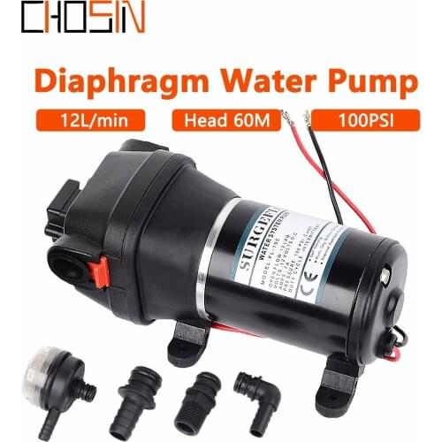 Fl-100 12v 24v Dc High Pressure 100 Psi(7.0bar) Lift Max 60m Electric Diaphragm Cleaning Car Washing Pump