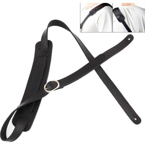 Guitar Strap Genuine Leather Widen Shoulder Pads Adjustable Guitar Belt 120-145cm Length for Acoustic Electric Bass Guitar