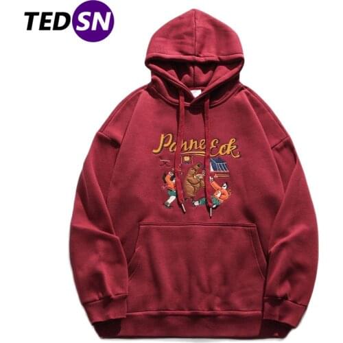 Character Embroidery Hip Hop Hoodie Sweatshirts Streetwear Hoodie Fleece 2020 Autumn Winter Casual Harajuku Hoodie Pullover Tops