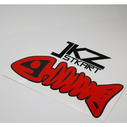 JKZ STKART Vinyl Die Cut Multi-layer Stickers Decals Cartoon skeleton Fish 15cm x 7cm for ATV Motor Bike Laptop Helmet Sticker