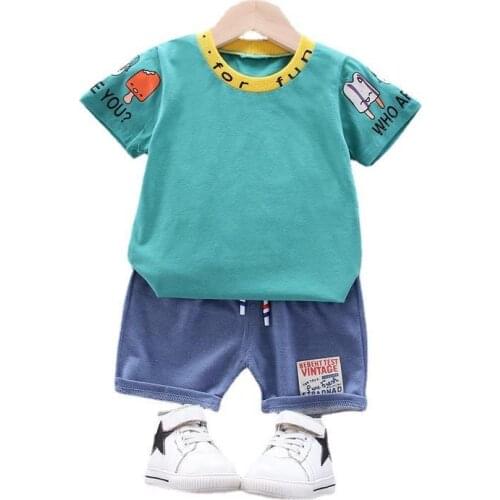 New Summer Baby Boys Clothes Suit Children Girls Fashion T-Shirt Shorts 2Pcs/Sets Toddler Casual Costume Outfits Kids Tracksuits
