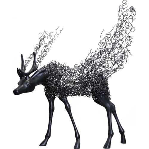 Creative Abstract animal deer sculpture business center hotel lobby Sales Office lawn large floor aisle decoration