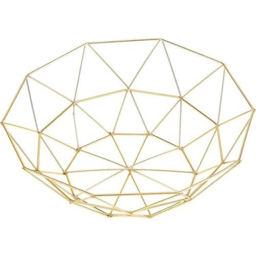 Metal Wire Fruit Basket Fruit Bowl, Large Round Bread Storage Bowl Stand