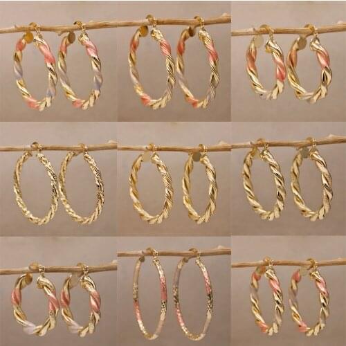 Fashion Hip hop Rock hoop Earrings for Womens earring Gold Filled round Gold Earring Circle hoop Earrings Wedding Jewelry Gift