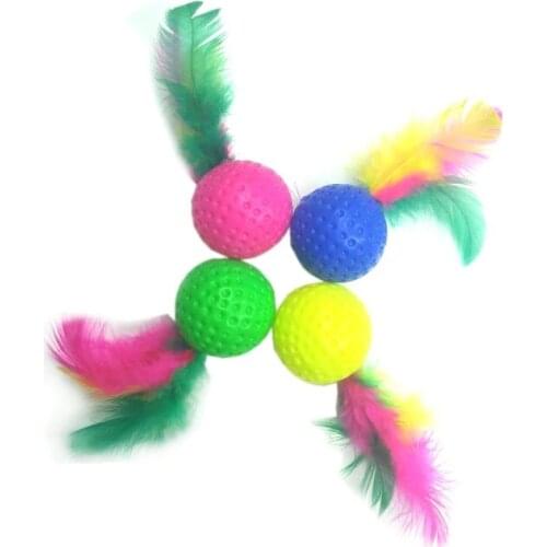 Hairy Cat Play Ball 4 cm 8 cm 4 PCS