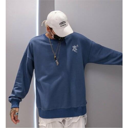 2020 New Trend Loose Round Neck Sweater Mens Long-Sleeved Printed Jacket Top Leisure Time Simplicity Comfortable Versatile