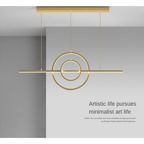 Dining table chandelier minimalist dining room lighting Nordic bar modern decoration simple word office led strip light bar