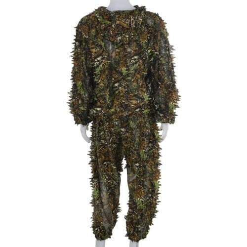 Hunting clothes New 3D maple leaf Bionic Ghillie Suits Yowie sniper birdwatch airsoft Camouflage Clothing jacket and pants