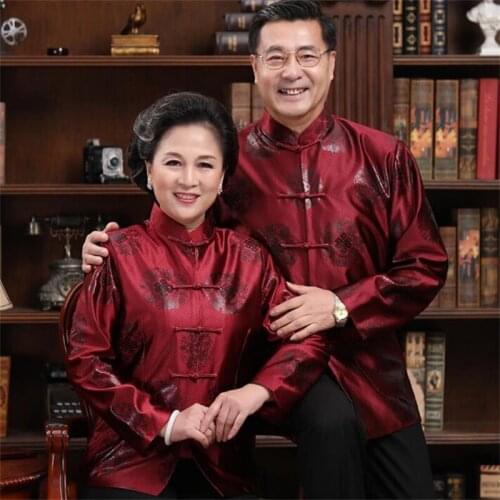 Couple Tang suit men blazer spring autumn middle and old aged masculino casaco jaqueta masculina coats mens cotton-padded jacket