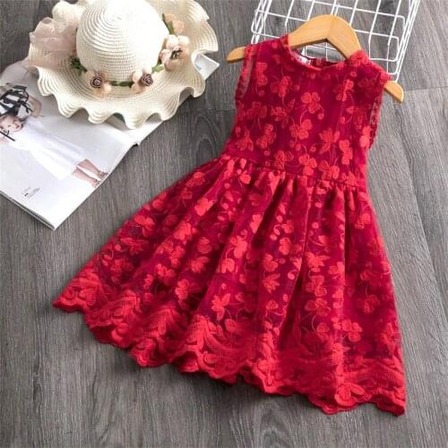 Flower Printing Dress for Girls Sleeveless Lace Tiered Cake Ball Gown Wedding Dress Birthday Party Costume Children Clothing 8T