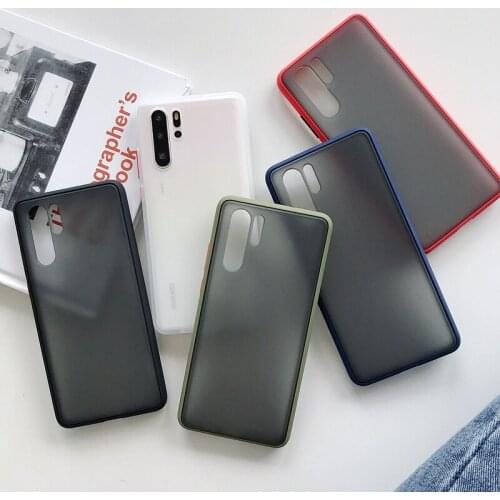 Shockproof Armor Phone Case For Huawei P30 Pro Luxury Silicone CoqueTransparent Matte Cover For Huawei Mate 20 Pro Fundas Shell