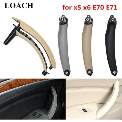 Car Interior Door Handles for BMW X5 E70 X6 E71 E72 Inner Doors Panel Handle Bar Pull Trim Cover Black Gray Beige Left Right New