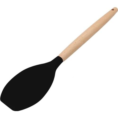 Silicone Spatula, BPA Free & 480°F Heat Resistant,Wooden Handle Non Stick Kitchen Spatulas for Cooking, Baking