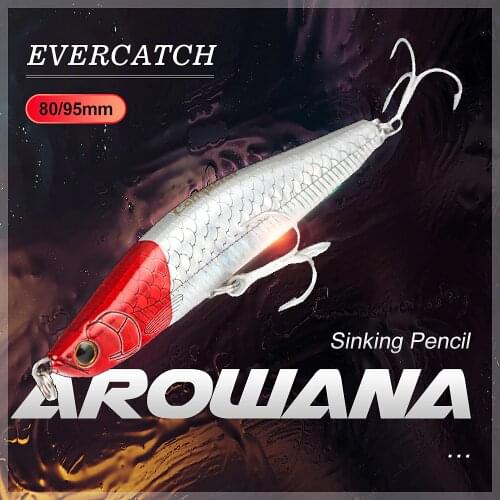 Evercatch arowana sinking fishing pencil 13.6g/80mm 24g/95mm freshwater saltwater sea tackle casting lure artificial hard bait