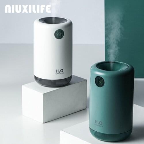 NIUXILIFE Ultrasonic Humidifier Home Aromatherapy Diffuser Lamp Lights Wireless Air Mist Office Humidificador 500ML Humidifiers