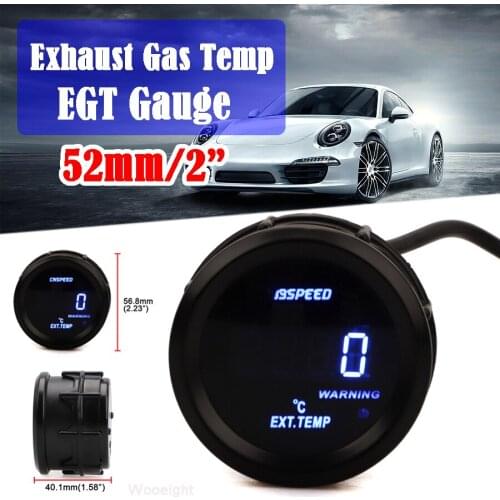 Wooeight Universal 2" 52mm DC 12V LED Digital Exhaust Gas Temperature EGT Temp Gauge Meter Sensor Monitor Car Meter With Sensor