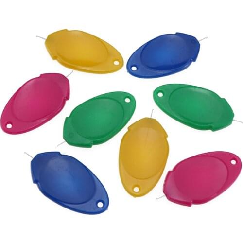 YOKOYAMA 10PCS Yellow Plastic Sliver Bow Wire Needle Threader Guide Elderly Easy To Use Needle Device Threader Sewing Tools