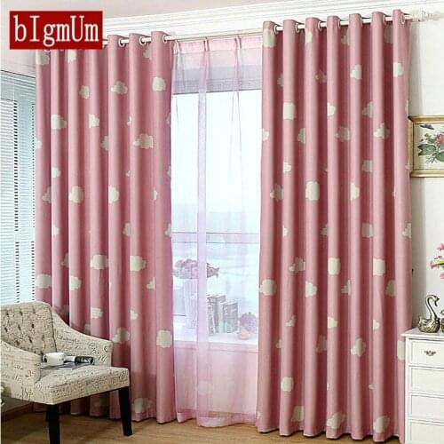 Customized Clouds Cartoon Curtains For Kids Baby Girl Boys Bedroom Cortinas Curtain Blue/Pink Curtains Drape