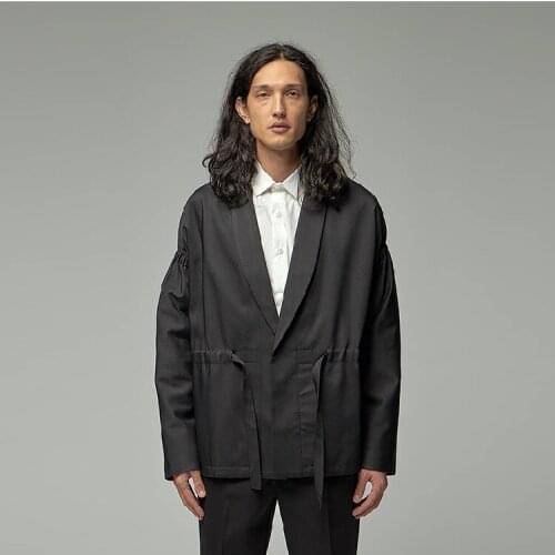 S-7XL!!Mens jacket casual style waistband pajamas collar lapel