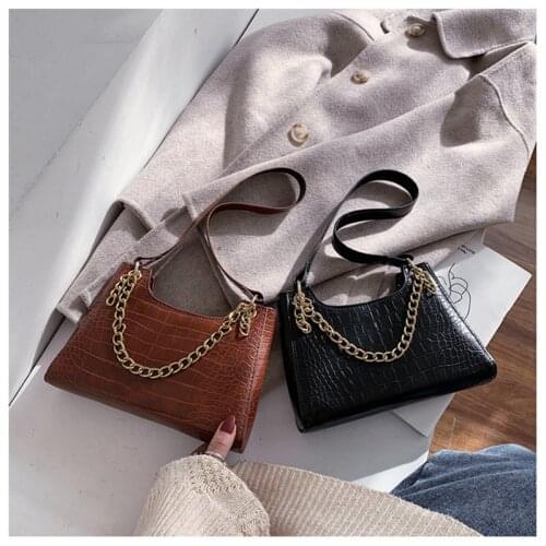 PU Leather Purses and Handbags for Women 2021 Designer Luxury Girls Female Shoppers New Fashion Vintage Crocodile Pattern Wallet