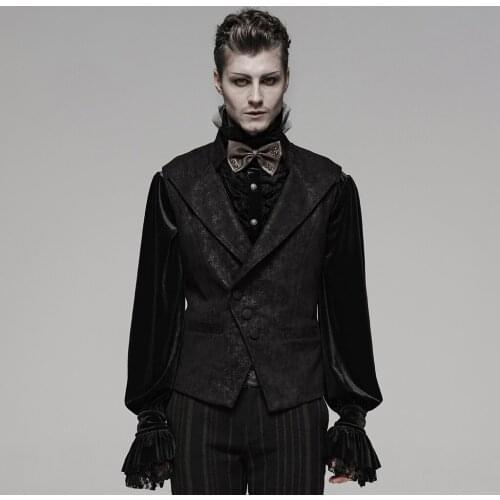 Mens printed steampunk retro gentleman party vest Gothic floral vest punk stage performance vest