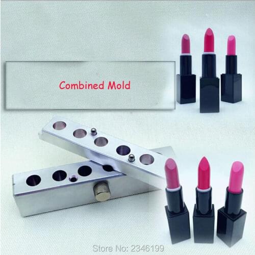 1Set/Piece New Arrival Top Grade DIY Combined Lipstick Mold, Portable Empty 12.1mm Aluminum Lipstick Filling Mold with 6Holes
