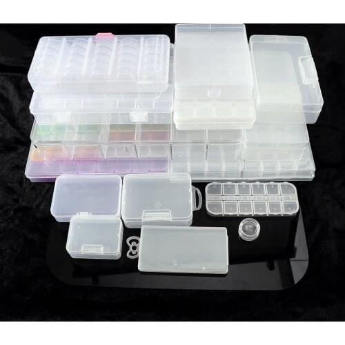 1pcs Lattice Plastic Translucent Storage Box/storage Box Jewelry Container Finishing Storage Rack Box High Quality Variety