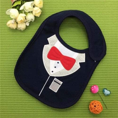 1Pcs Cute Collar Baby Boy Bibs Soft Cotton Infant Toddler Newborn Feeding Apron Smock Cute Bandana Bib Scarf Towel